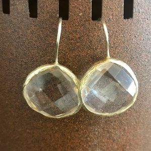 Gold and clear glass stone earring !